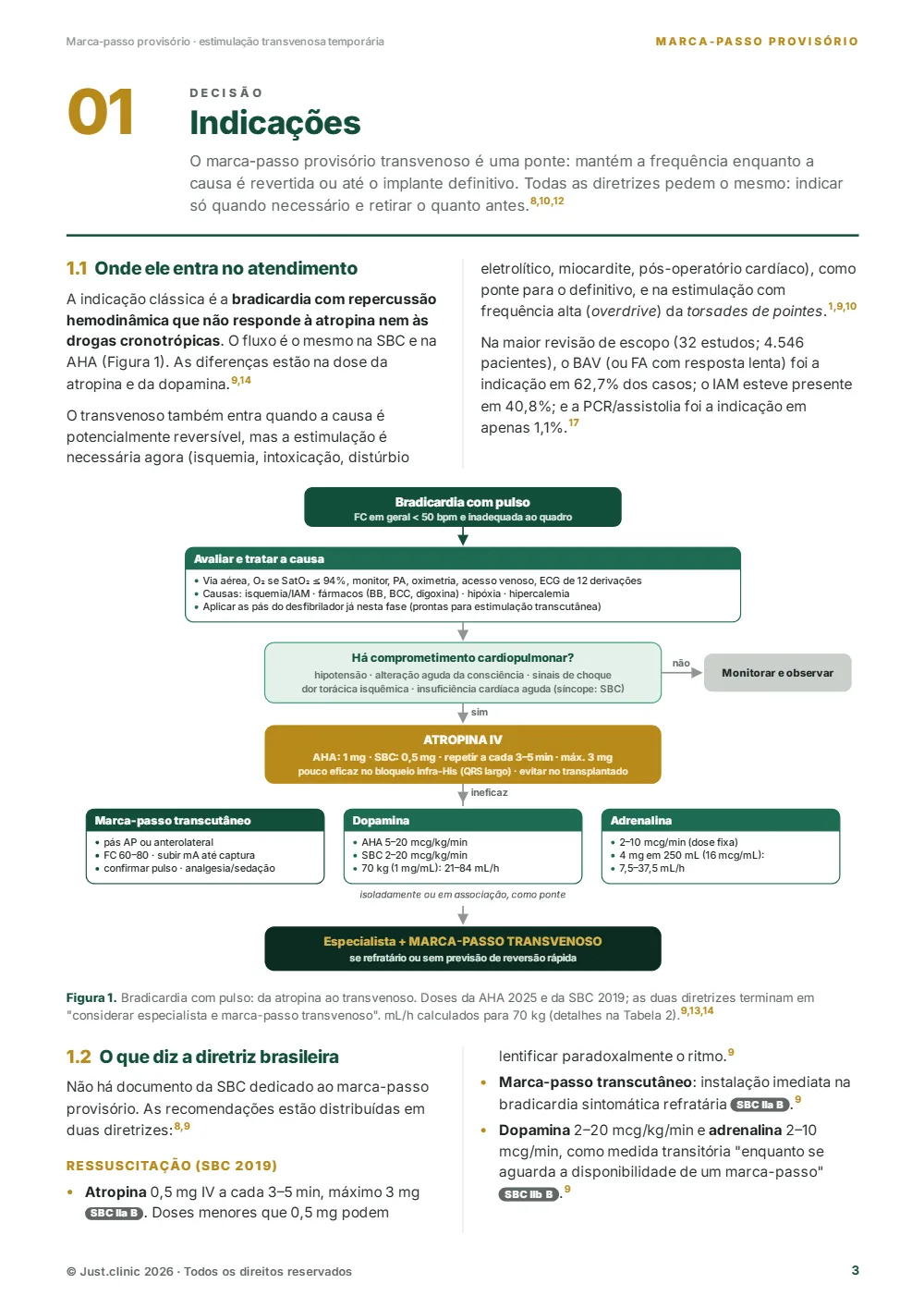 Primeira página do capítulo 1 do e-book Marca-passo provisório transvenoso: Indicações